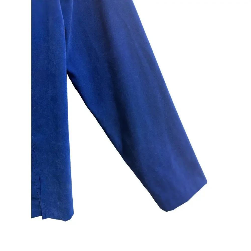 Sag Harbor Royal Blue Faux Suede Light Weight Jacket Sz 12 Black Stitch Detail